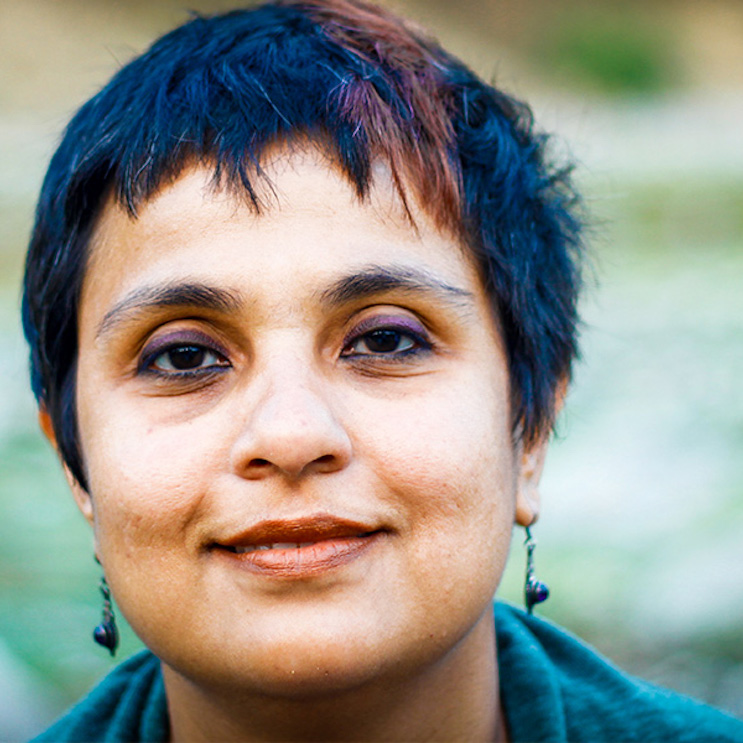 Close-up portrait of Leena Menghaney