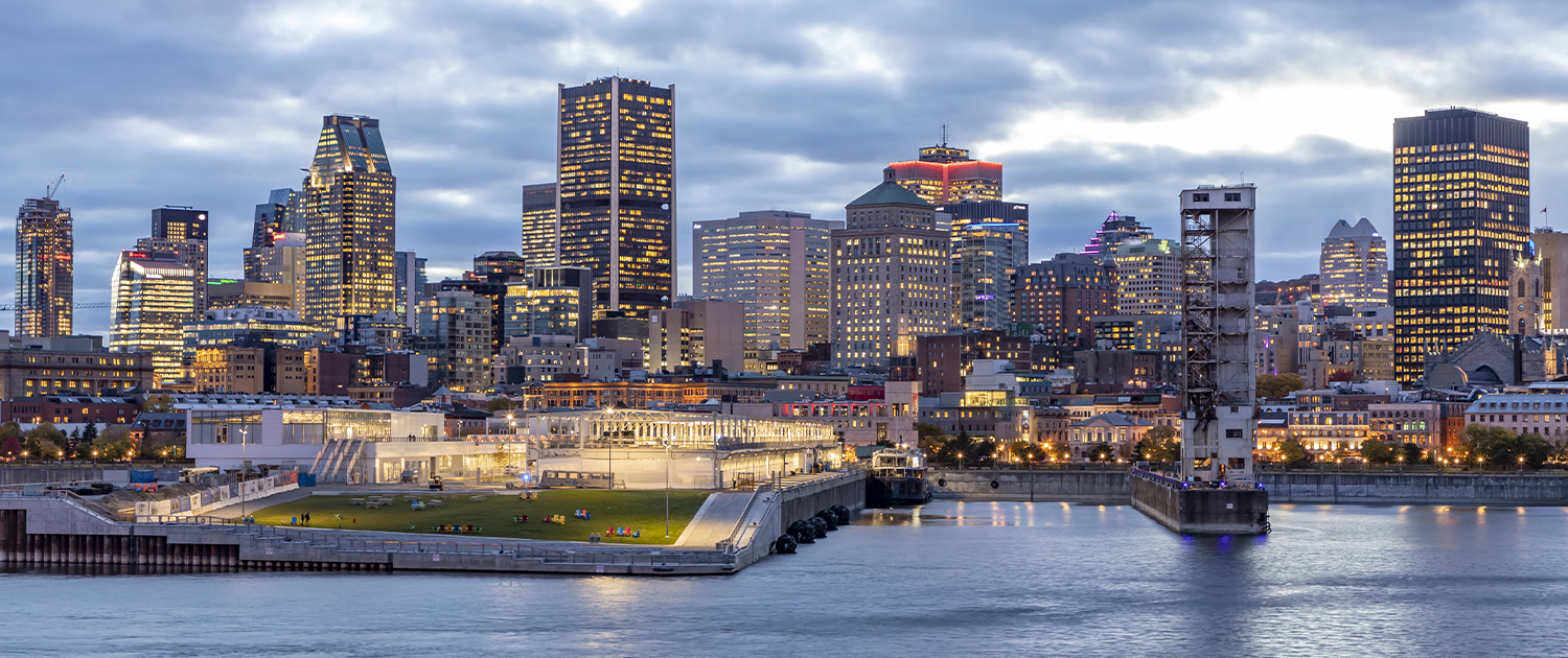 Montreal skyline at dusk