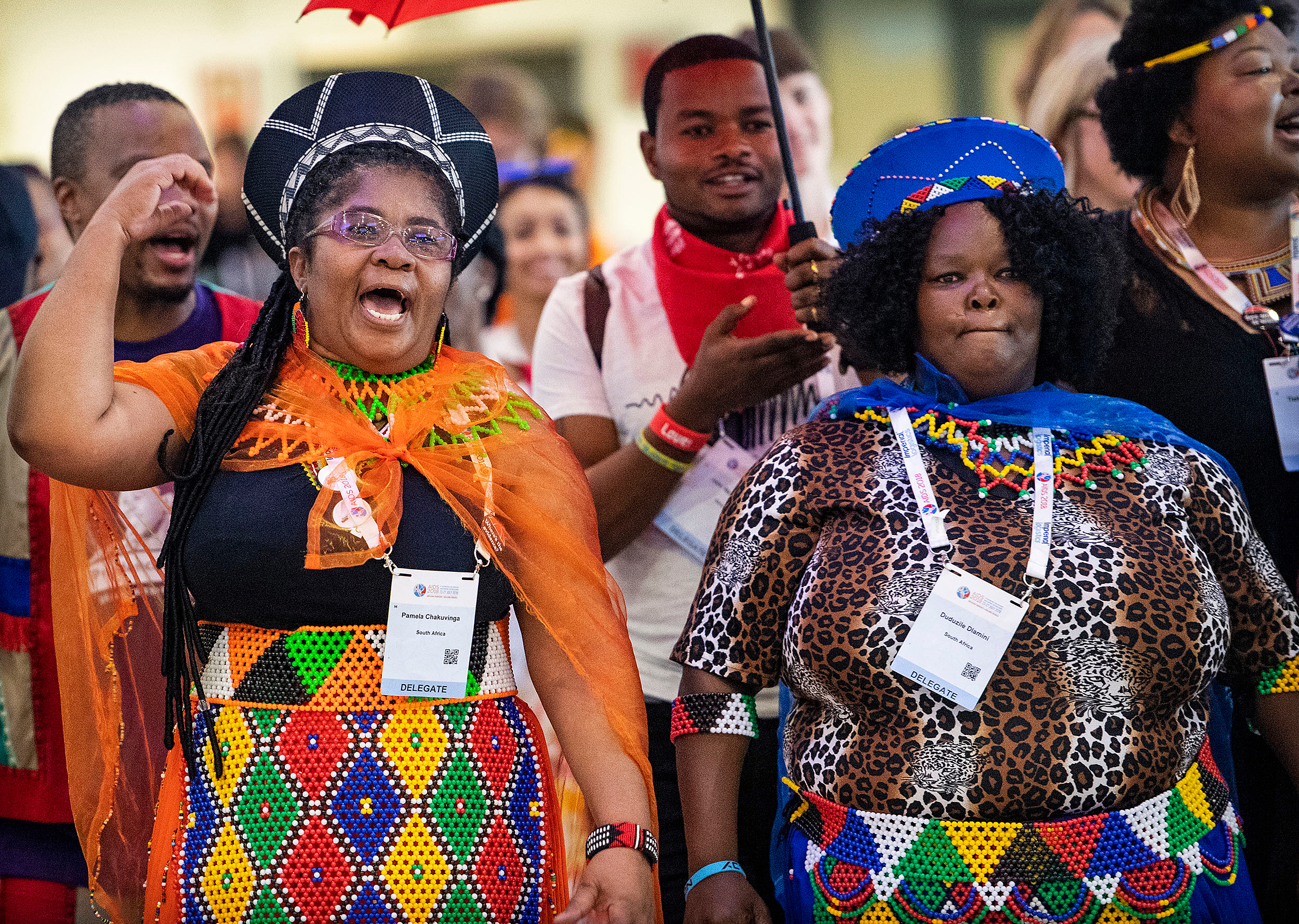 Two african women protesting