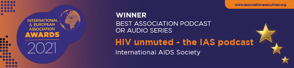 International and European Association Awards best podcast winner banner